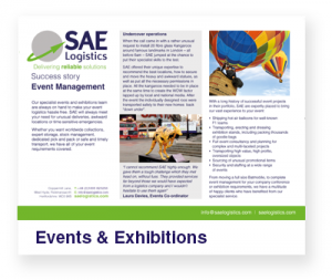 SAE Logistics, Rickmansworth | Events and Exhibitions Logistics Case Study