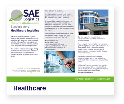SAE Logistics, Rickmansworth | Healthcare Case Study
