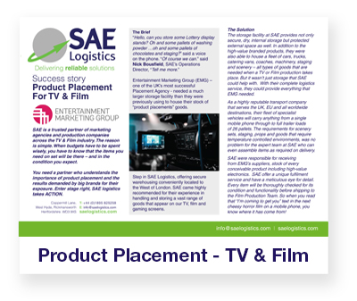Product Placement – TV & Film – Case Study