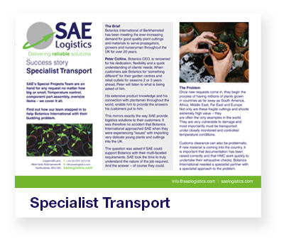 Specialist Transport – Case Study